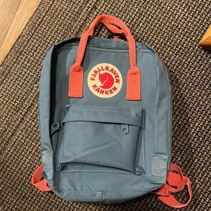 Mini Fjallraven backpack. NWOT so cute! Pink and blue.